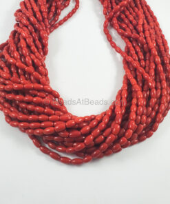 Italian Red Coral Drum Shape